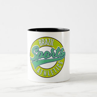 Brazil sports athletic logo in a vintage style. Two-Tone coffee mug