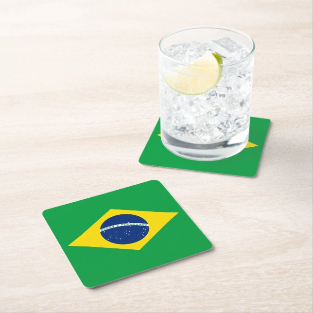 Brazil Square Paper Coaster (Insitu)