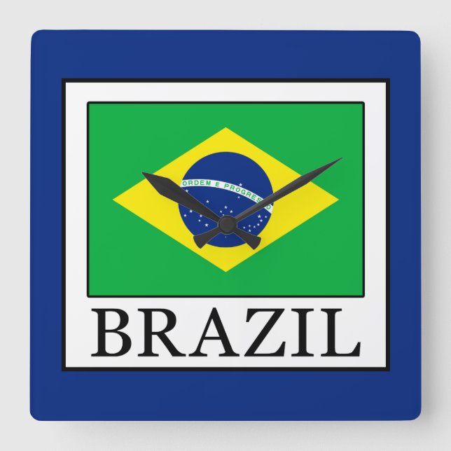 Brazil Square Wall Clock (Front)