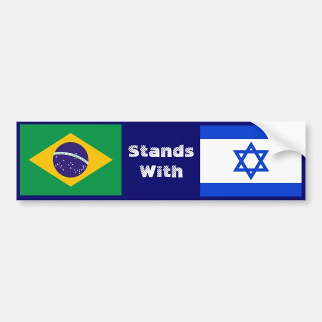 Brazil Stands With Israel Bumper Sticker (Front)