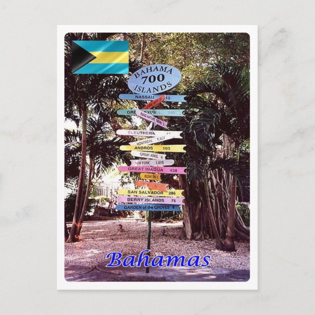 Brazil - The Bahamas - Direction Sign - Postcard (Front)