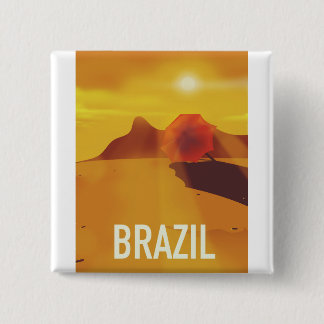 Brazil travel poster 15 cm square badge