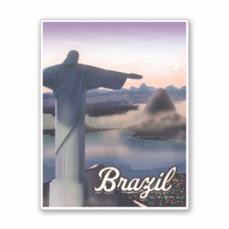 Brazil travel poster art print.
