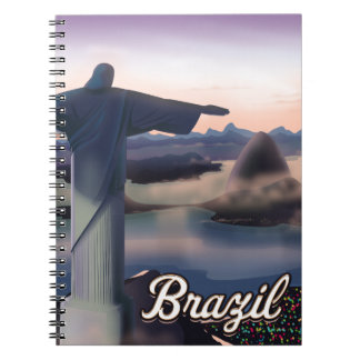Brazil travel poster art print. notebook