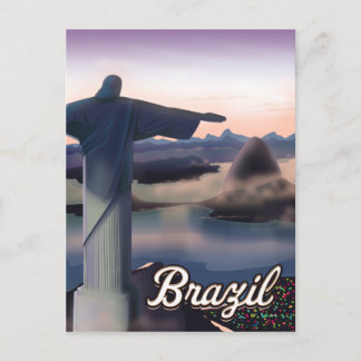 Brazil travel poster art print. postcard