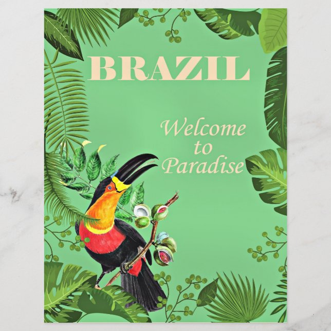 Brazil Travel Poster, Toucan, (Front)