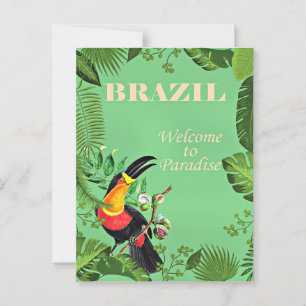 Brazil Travel Poster, Toucan, Postcard