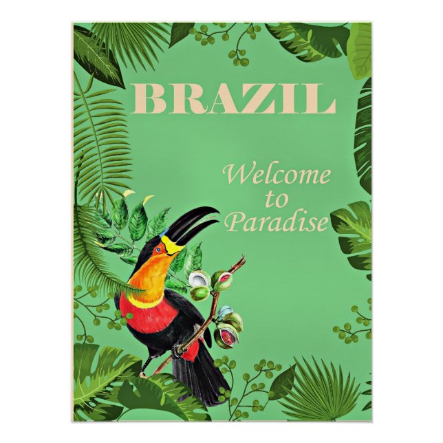 Brazil Travel Poster, Toucan, Poster (Front)
