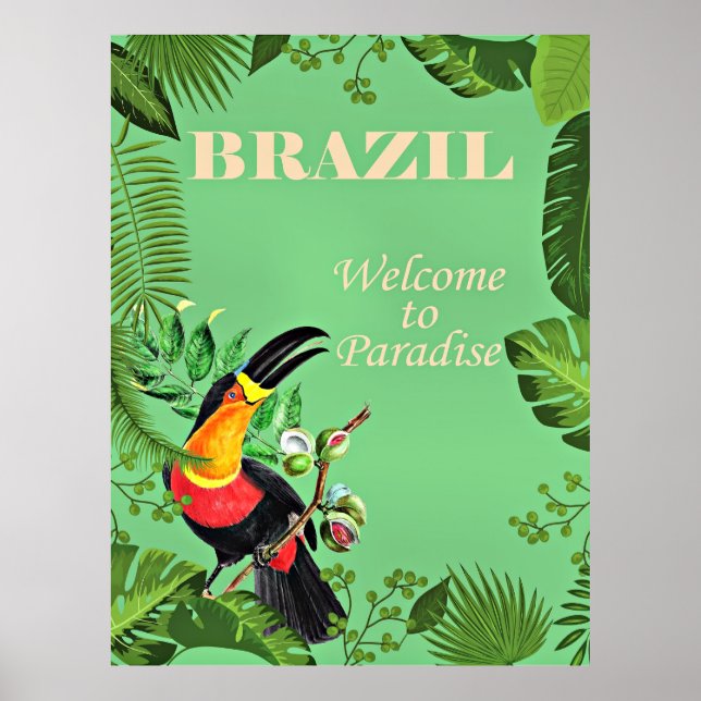 Brazil Travel Poster, Toucan, Poster (Front)