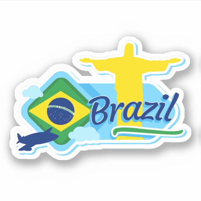 Brazil Travel Vinyl Sticker (Front)