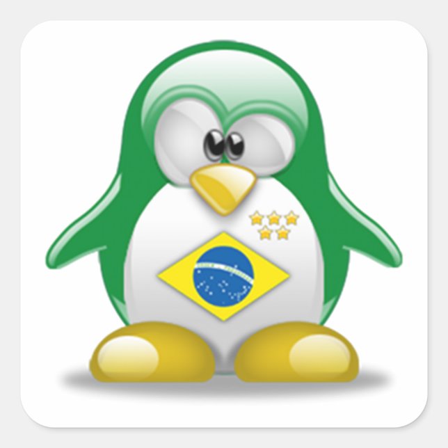 Brazil Tux Square Sticker (Front)