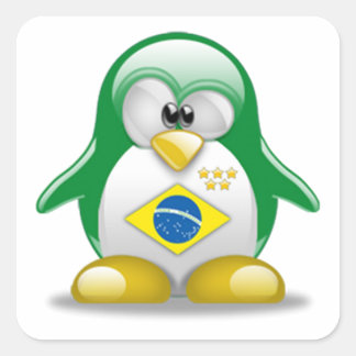 Brazil Tux Square Sticker