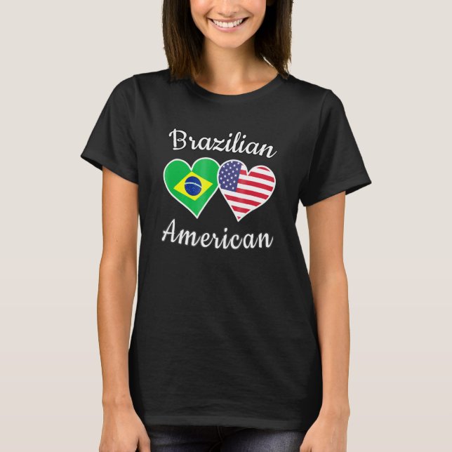 Brazil Usa Brazilian American Tee Men Women Kids (Front)