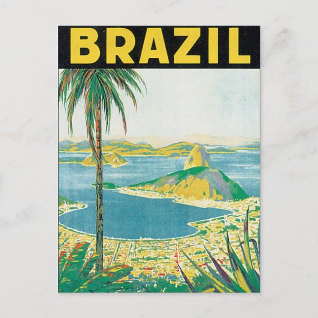 Brazil Vintage Travel Poster Postcard (Front)