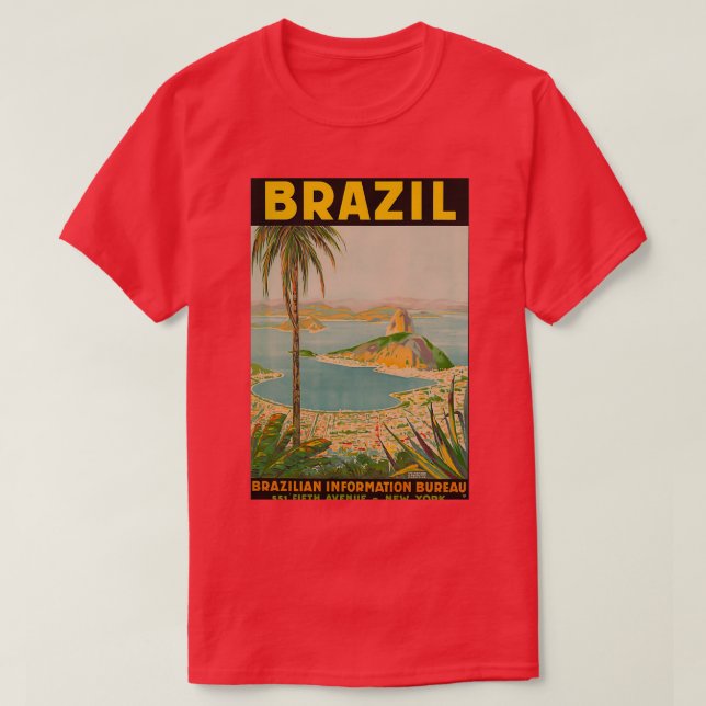 Brazil vintage travel poster T-Shirt (Design Front)