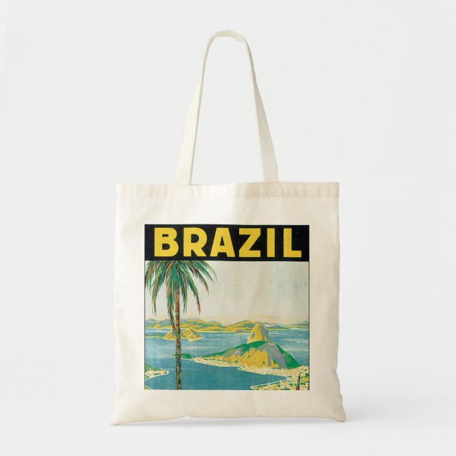 Brazil Vintage Travel Poster Tote Bag (Front)