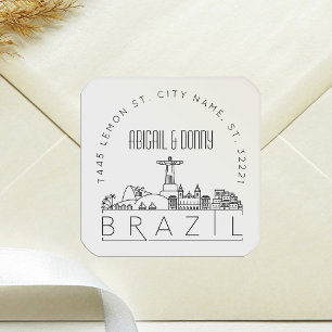 Brazil Wedding   Pre-Addressed Envelope Seal