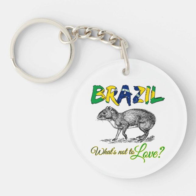 Brazil - What's Not to Love Brasil Quote Key Ring (Front)