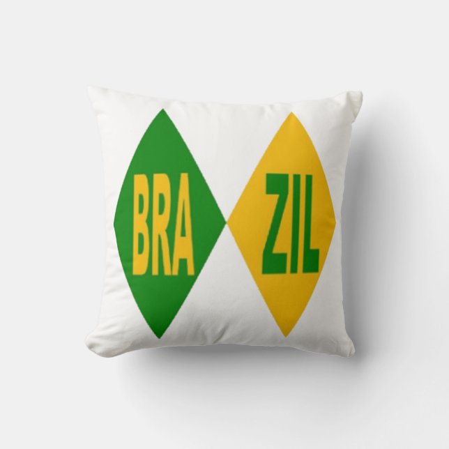 BRAZIL white decorative cushion (Front)