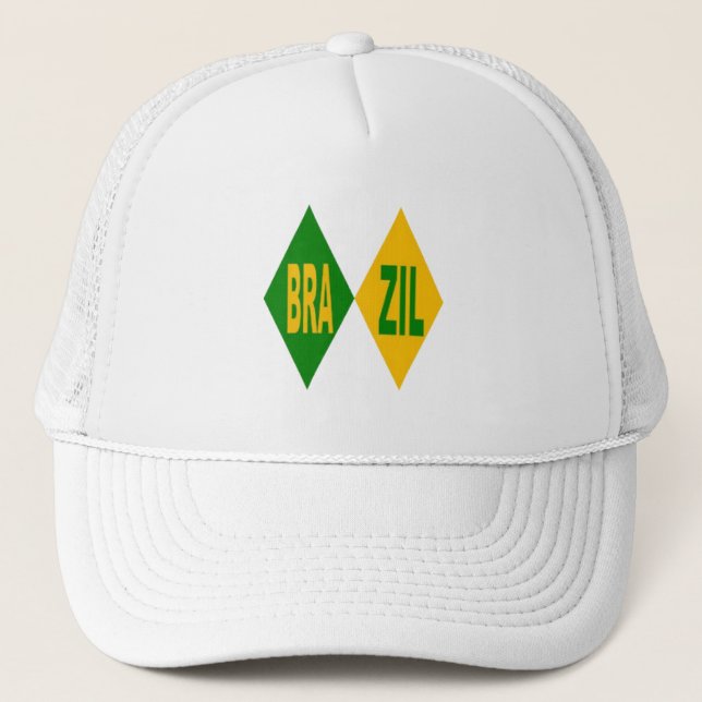BRAZIL White Trucker Cap (Front)