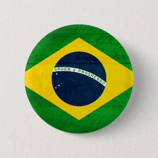 Brazil Wood Flag 6 Cm Round Badge