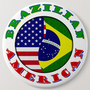 brazilian american 6 cm round badge