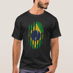 Brazilian American Flag   Brazil and USA Design T-Shirt