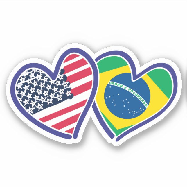 Brazilian American Heart Flags (Front)