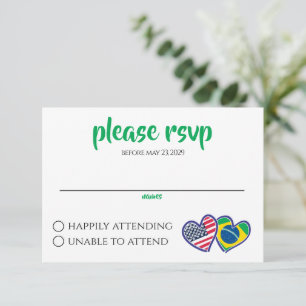 Brazilian American Heart Flags RSVP Card