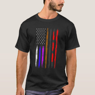 Brazilian American Jiu Jitsu Fighter Vertical Flag T-Shirt