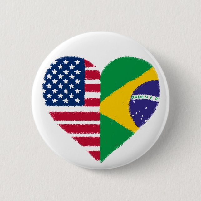 Brazilian American Love Button (Front)