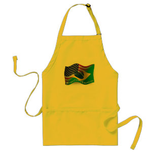 Brazilian-American Waving Flag Standard Apron