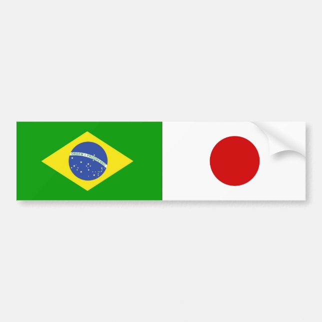BRAZILIAN and JAPAN FLAG CAR Bumper Sticker (Front)