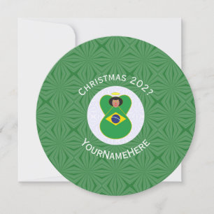 Brazilian Angel Christmas Flag Personalised  Invitation