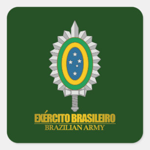 Brazilian Army Emblem Square Sticker