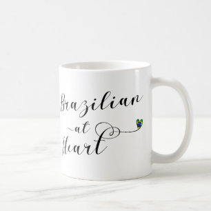 Brazilian At Heart Mug, Brazil Coffee Mug
