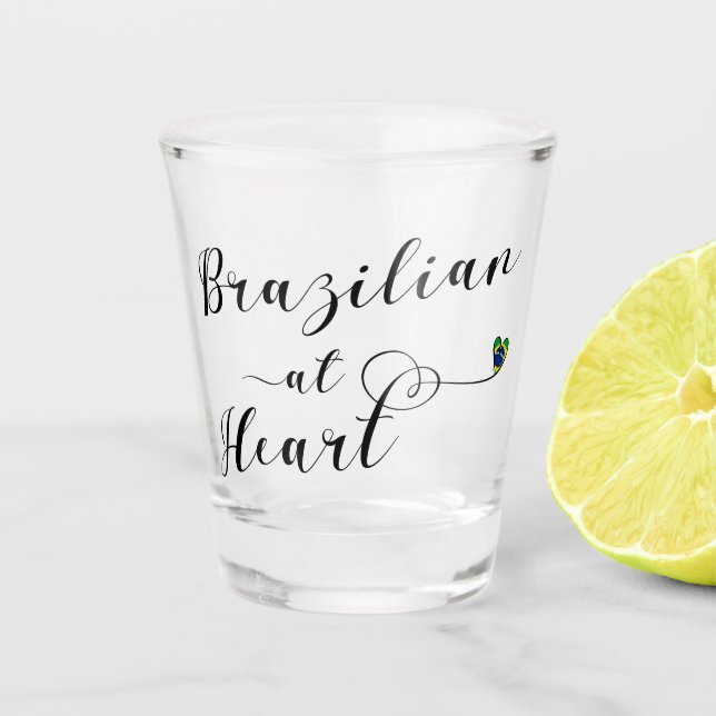 Brazilian At Heart Mug, Brazil Shot Glass (Front)