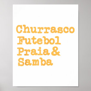 Brazilian Bbq Barbecue Brazil Brasil Churrasco Fut Poster