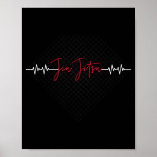 Brazilian BJJ Jiu Jitsu Heartbeat MMA Jew Jitsu Poster