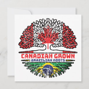 Brazilian Brazil Canadian Canada Tree Roots Flag Card