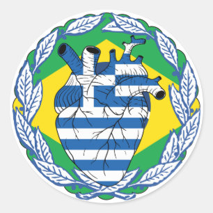 Brazilian Brazil Greek Independence Greek Greece Classic Round Sticker