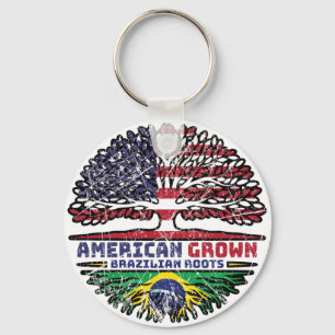 Brazilian Brazil US American USA United States Key Ring