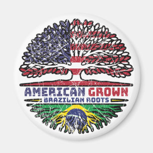 Brazilian Brazil US American USA United States Magnet