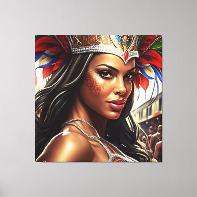 brazilian carnival illustration canvas print (Front)