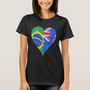Brazilian Caymanian Flag Heart T-Shirt