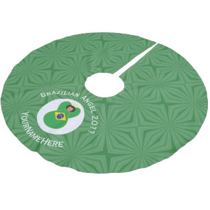 Brazilian Christmas Angel Flag Personalised  Brushed Polyester Tree Skirt