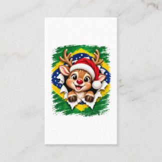 Brazilian Christmas Reindeer Business Card