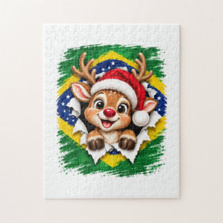Brazilian Christmas Reindeer Jigsaw Puzzle