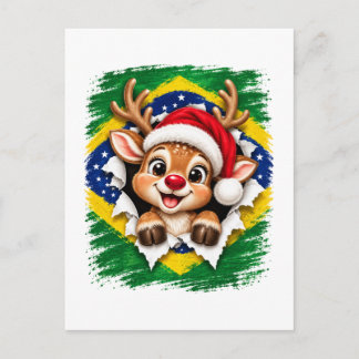 Brazilian Christmas Reindeer Postcard