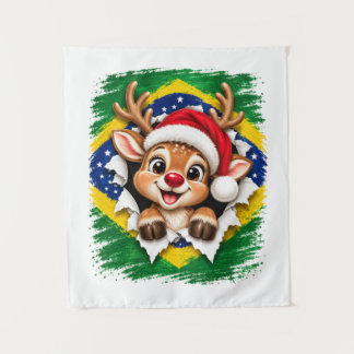 Brazilian Christmas Reindeer Tapestry